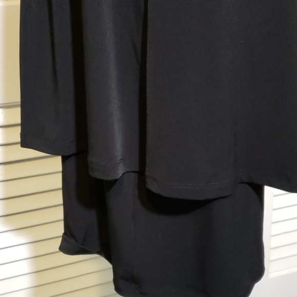 Style & Co Black Halter Dress M Tiered Skirt EUC - Picture 3 of 8